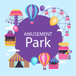 Amusement park template design Royalty Free Vector Image