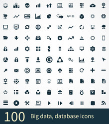 Big Data Icons - Database & Analytics vector image
