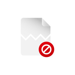 filecorrupted file error icon failed document vector image