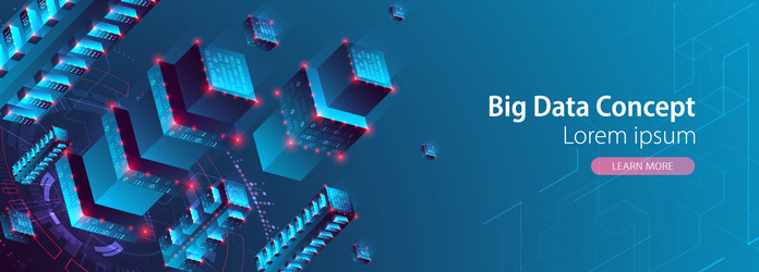 isometric big data concept database abstract vector image