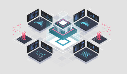 Programming and software development isometric vector