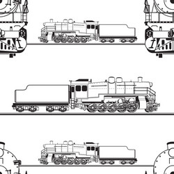 seamless pattern of a steam locomotive vector