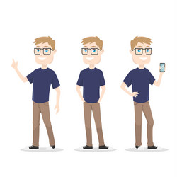 Smart IT Guy Character - Nerd Animation vector image