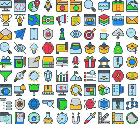 Line think creative icon set Royalty Free Vector Image