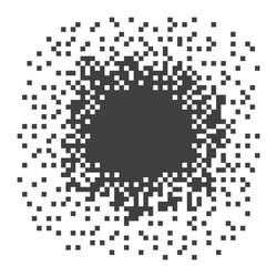 pixel dark element dissolves into many squares vector image