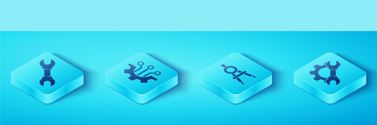 set isometric wrench spanner algorithm vector image