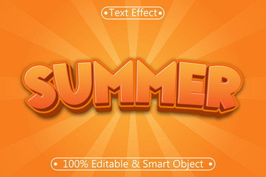 summer editable text effect 3 dimension emboss vector image