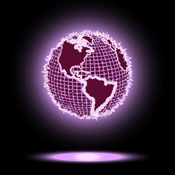 Worldwide connection abstract globe futuristic vector