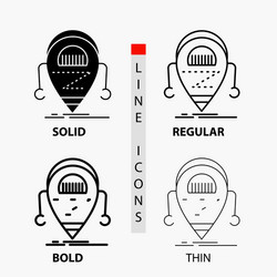 android beta droid robot technology icon in thin vector image