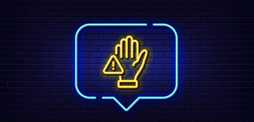 Dont handshake line icon hand touch warning sign Vector Image