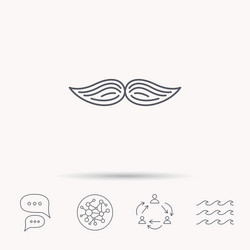 Mustache icon hipster symbol gentleman sign vector