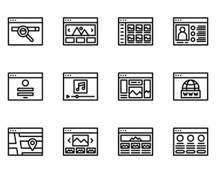 web browser outline icon and symbol for website vector image