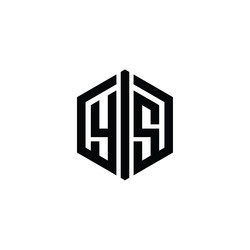 Ys letter logo monogram hexagon emblem shape Vector Image