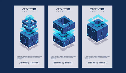 data visualization abstract geometric elements vector image