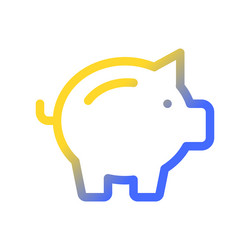 piggy bank pixel perfect gradient linear ui icon vector