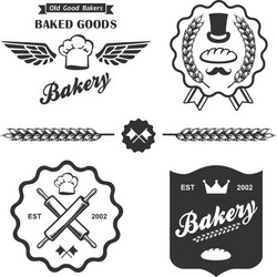 Retro Bakery Labels & Badges Vector Image