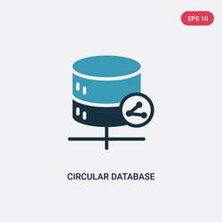 Two color circular database icon from technology vector