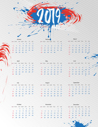 2019 calendar modern design template vector