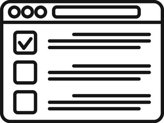 browser icon outline computer window vector image