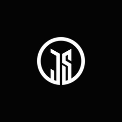 js monogram logo isolated with a rotating circle vector image
