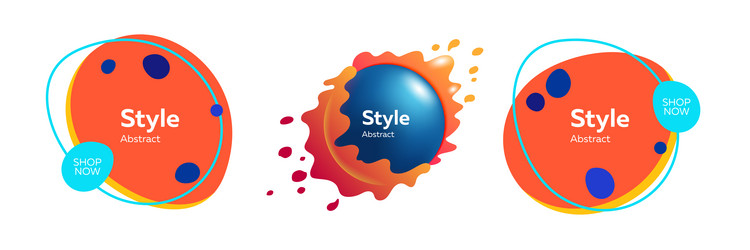 modern composition of fluid blobs for card vector image