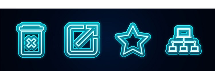 set line trash can open in new window star vector image