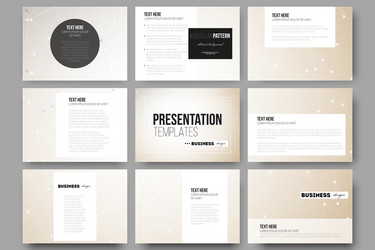 Set of 9 templates for presentation slides vector