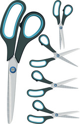 five different degree of openness scissors vector image