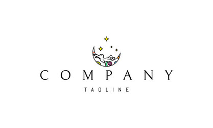 logo on which an abstract image of a rabbit vector image