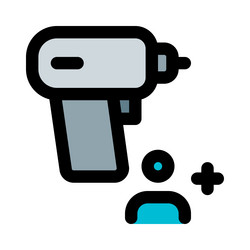portable drill machine handled by user vector image