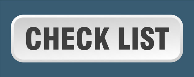 check list button square 3d push vector image