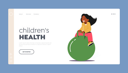 children health landing page template kid vector