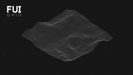 fui gui 3d landscape scan grid abstract vector image