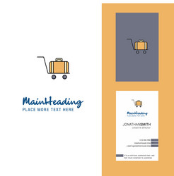 luggage cart creative logo and business card vector