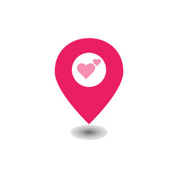 map pointer heart design template vector image
