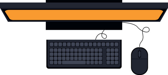 Tech computer desk with keyboard and mice vector