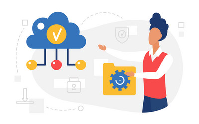 cloud computing web service user holding data vector image