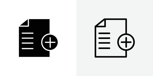 icon of a document with plus sign for adding vector image