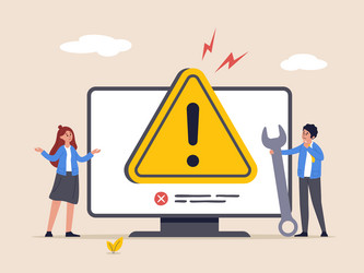 system error concept software problem or vector image