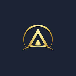 triangle abstract shape company gold logo vector