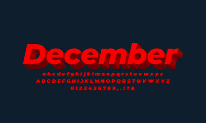 red strong 3d font effect or text design vector image