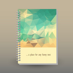 Cover of diary or notebook vintage blue beige vector