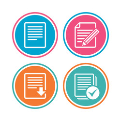 document icons download file and checkbox vector image