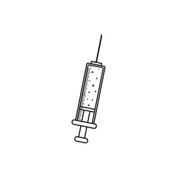 Injection icon line art style medical vector