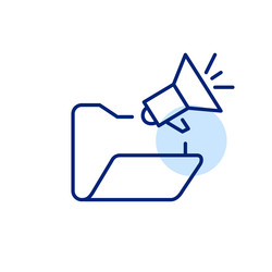 open file folder and megaphone document vector image