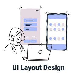 ui layout design concept with person working vector image