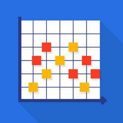 Cube diagram icon flat style vector