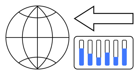 global data analysis and statistics representation vector image