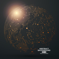 point and curve constructed the sphere wireframe vector image