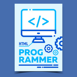 programmer html code advertising poster vector image